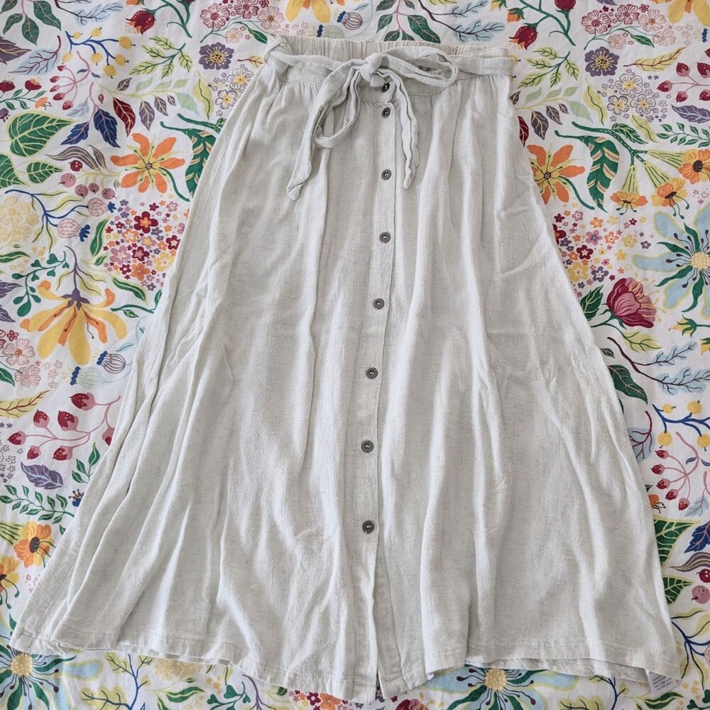 LOST + WANDER Linen Blend Summer Skirt XS